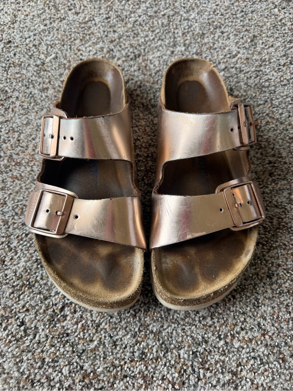 Birkenstock Arizona Metallic Copper Rose Gold Sandals EU 40 Narrow Women's 9
